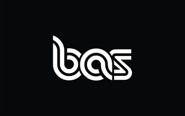 BAS Creative Unique Modern Letter Logo Design. Stylized logo featuring a unique letter design, presenting abstract minimalist aesthetics and modern appeal.