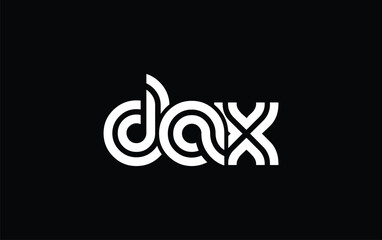 DAX Creative Unique Modern Letter Logo Design. Stylized logo featuring a unique letter design, presenting abstract minimalist aesthetics and modern appeal.