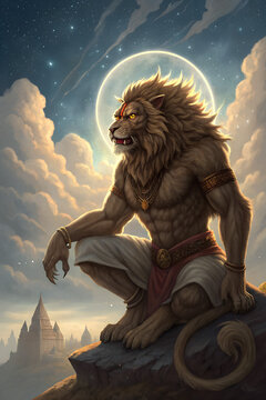 Lord Narasimha &ndash; Hindu God Vishnu's Man-Lion Avatar Protecting Dharma