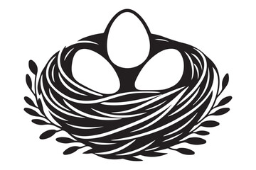 Charming Nest with Eggs Vector Illustration A Symbol of New Beginnings
