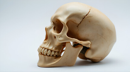 Bones of human skull for studying. Human skull