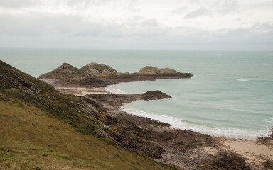View of the Cape Erquy. Cotes-d'Armor department. Brittany. France.