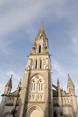 Fototapeta premium Western facade of the St. Nicolas basilica. Loire-Atlantique department. Nantes. France.