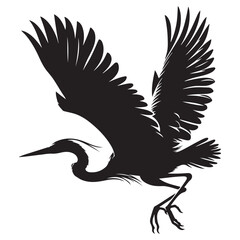 Heron Silhouette Illustration of Bird 