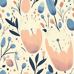 Modern illustration, perfect for Easter-themed projects, textiles, packaging, and digital prints.