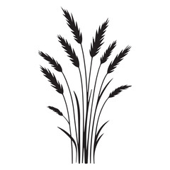Obraz premium Grass wheat field silhouette illustration nature agriculture harvest element
