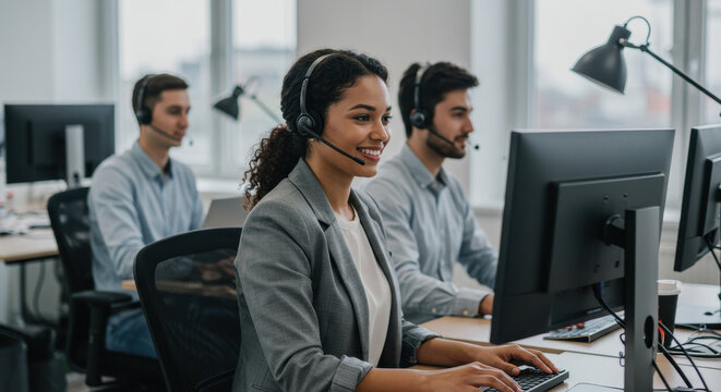 Customer Support Team: Happy Agents Providing Excellent Service | Call Center, Tech Support, Business Solutions & Communication!