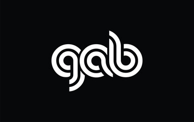 GAB Creative Unique Modern Letter Logo Design. Stylized logo featuring a unique letter design, presenting abstract minimalist aesthetics and modern appeal.