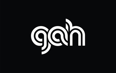 GAH Creative Unique Modern Letter Logo Design. Stylized logo featuring a unique letter design, presenting abstract minimalist aesthetics and modern appeal.