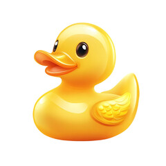Fototapeta premium A cheerful yellow rubber ducky ready for bath time fun