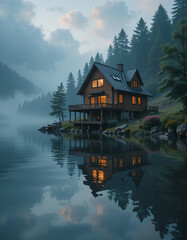 Fototapeta premium Dream Homes – Stunning Individual House Illustrations for Architecture and Real Estate