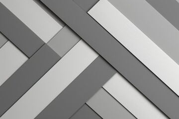Fototapeta premium Abstract Gray and White Geometric Pattern Background, Minimalist Design with Interlocking Stripes