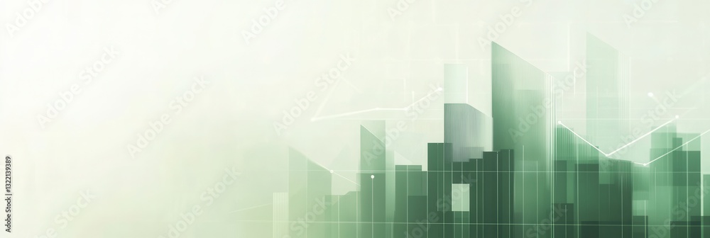 Leinwandbilder abstract financial data visualization featuring minimalist green charts for clear analysis and insig
