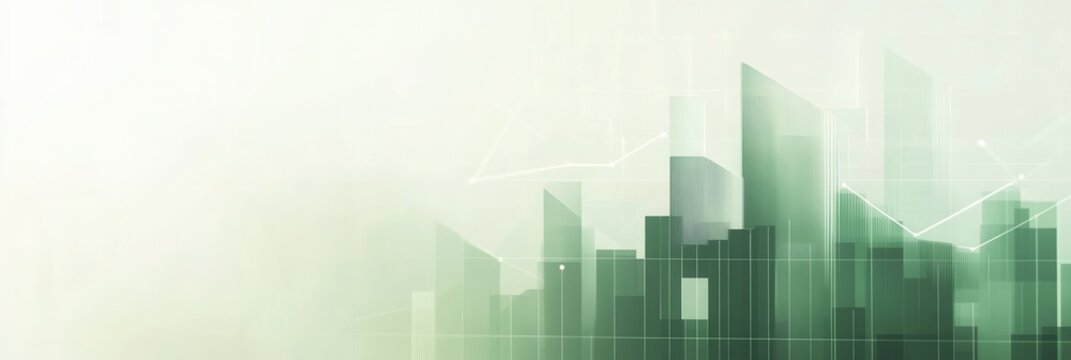 Abstract financial data visualization featuring minimalist green charts for clear analysis and insights - Powered by Adobe