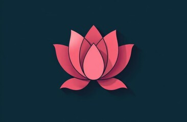 Fototapeta premium Luxury elegant lotus flower logo linear line art. Flower symbol. Beauty, spa, salon, cosmetics or boutique logo and more business
