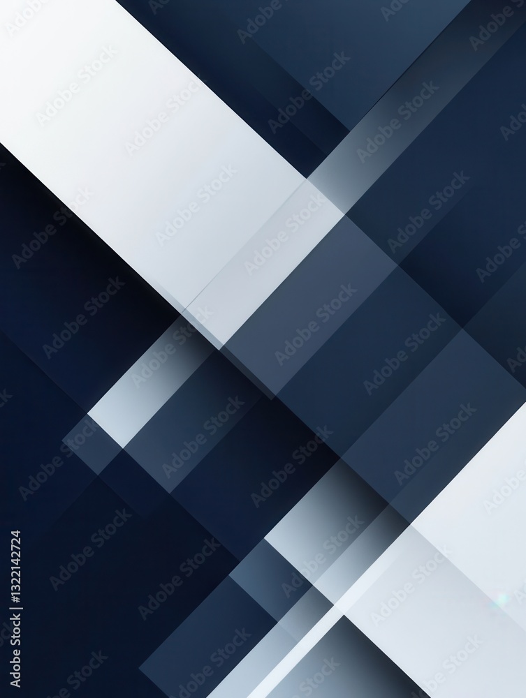 Aufkleber Exploring structured geometric design with angular shapes in navy blue and gray for modern governance themes