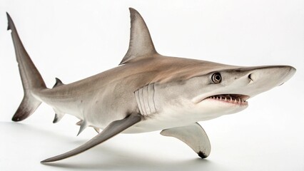 Fototapeta premium Hammerhead Shark in full view on white studio background