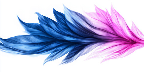Abstract Feather Design, pastel, flowing illustration, on white background with copy space