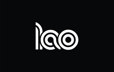 LAO Creative Unique Modern Letter Logo Design. Stylized logo featuring a unique letter design, presenting abstract minimalist aesthetics and modern appeal.
