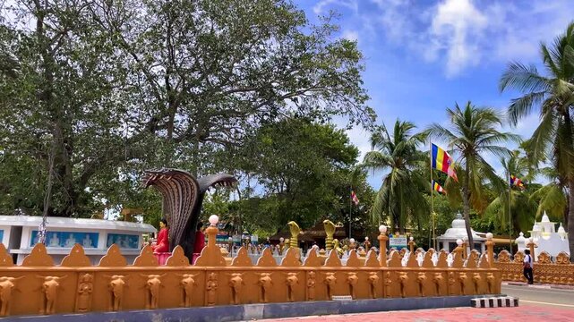 Nagadeepa Purana Vihara, an ancient Buddhist temple in Jaffna, Sri Lanka. One of the country's sixteen holiest shrines, believed to have been visited by Lord Buddha five years after Enlightenment.