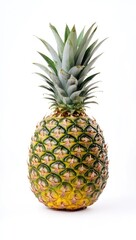 Fresh pineapple, whole fruit, isolated white background