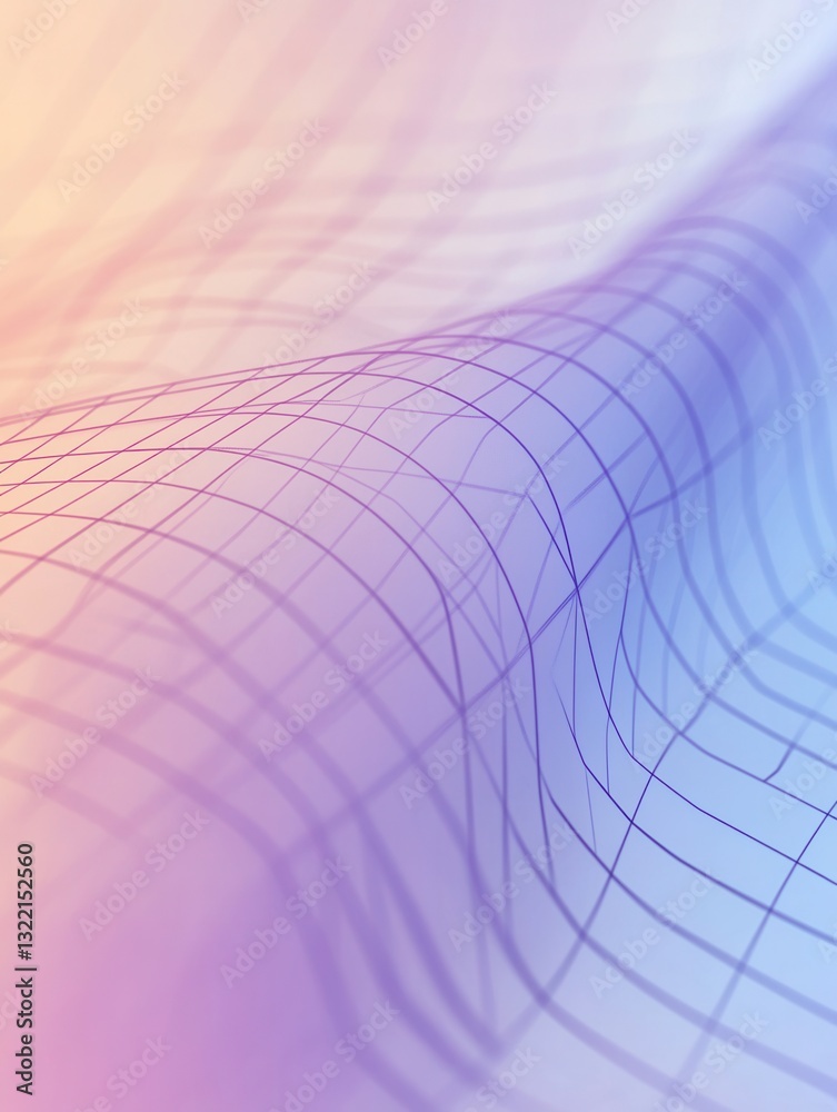 Poster Sleek wireframe background design with soft grid lines and floating elements for digital branding and resource presentation