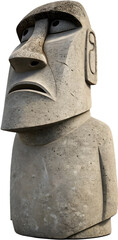 The ancient Moai statue represents cultural heritage, historical mystery, and spiritual significance from Easter Island. 