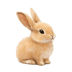 Obraz premium Cute rabbit posing against a Transparent background showcasing its fluffy fur and adorable features, Cute Rabbit isolated on PNG background