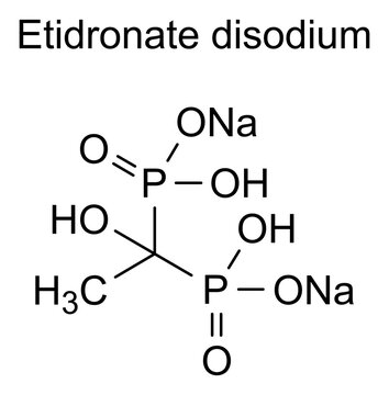 Chemical structure of etidronate disodium, drug substance