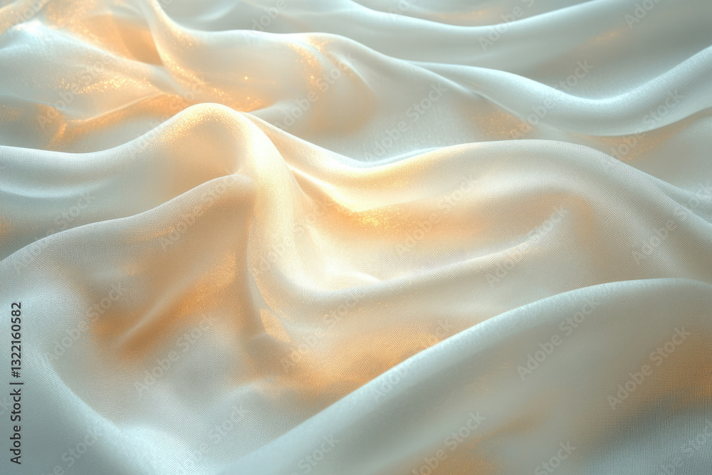 Poster soft, flowing fabric with subtle shimmer, creating elegant waves of light beige color.