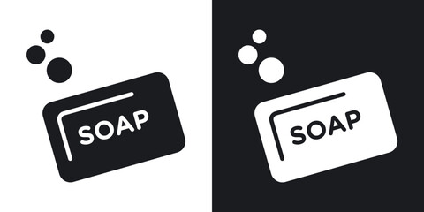 Soap bar icons in solid black and white collection
