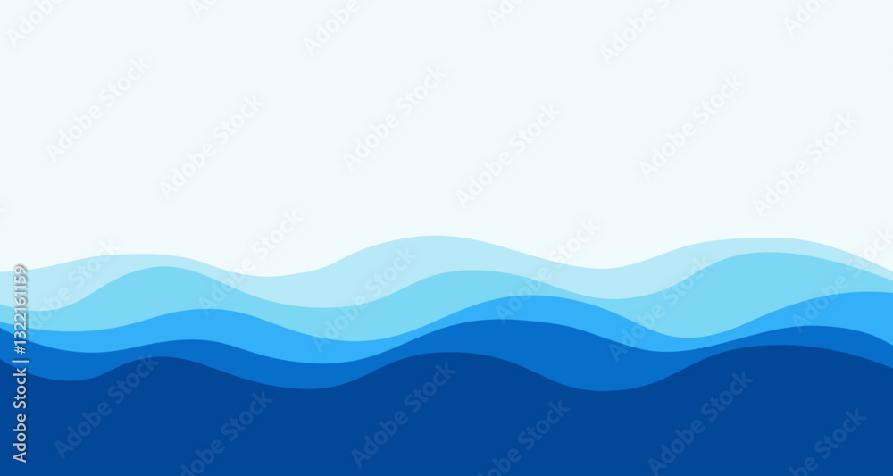 Aufkleber sea waves vector background pattern. abstract blue waves. world water day concept.