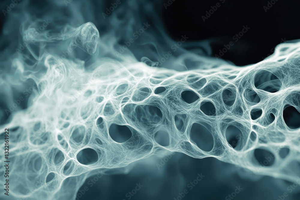 Poster Abstract image depicting a complex network of interconnected lines resembling a spiderweb or neural network.