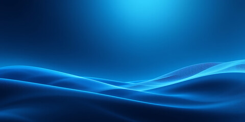 Fototapeta premium A futuristic and dynamic abstract background featuring glowing blue waves with a smooth, digital texture. The vibrant light effects create depth and a modern, high-tech feel.
