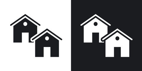 Neighborhood icons in solid black and white collection