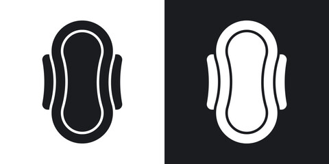 Hygienic pad icons in solid black and white collection