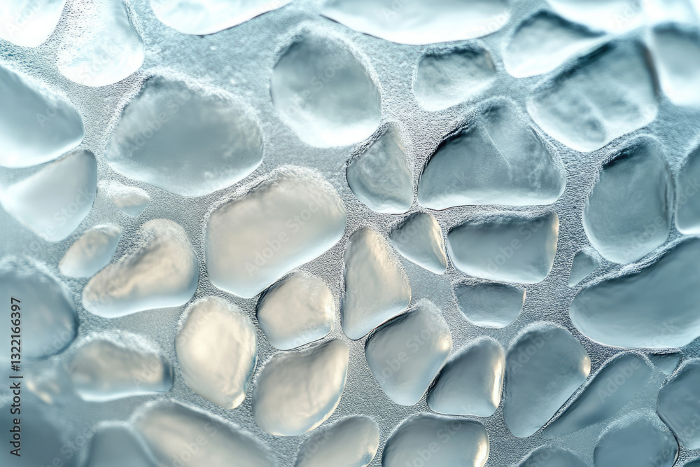 Poster Abstract close-up of textured glass resembling pebbles, creating a unique pattern.