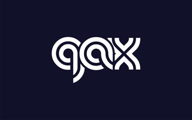 Obraz premium QAX Creative Unique Modern Letter Logo Design. Stylized logo featuring a unique letter design, presenting abstract minimalist aesthetics and modern appeal.