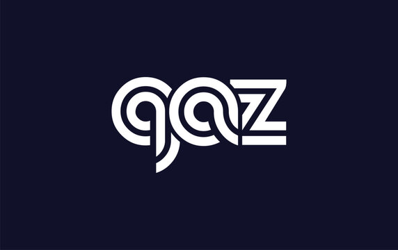 QAZ Creative Unique Modern Letter Logo Design. Stylized logo featuring a unique letter design, presenting abstract minimalist aesthetics and modern appeal.