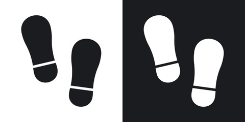 Footprint icons in solid black and white collection