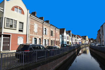 Quais du quartier Saint-Leu à Amiens. France