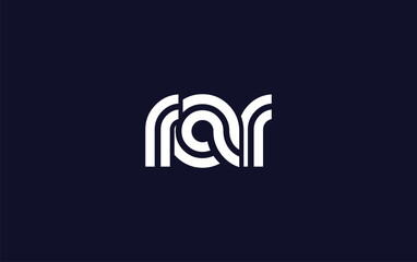 RAR Creative Unique Modern Letter Logo Design. Stylized logo featuring a unique letter design, presenting abstract minimalist aesthetics and modern appeal.