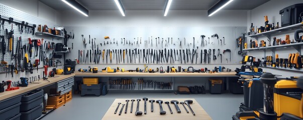 A well organized workshop showcases a variety of tools
