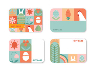 Easter gift cards set. Moderns geometric design. 