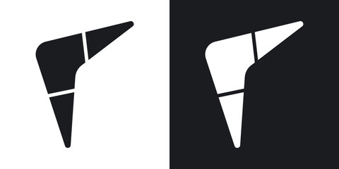 Boomerang icons in solid black and white collection