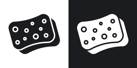 Bath sponge icons in solid black and white collection