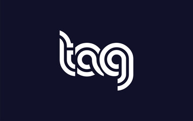 Obraz premium TAG Creative Unique Modern Letter Logo Design. Stylized logo featuring a unique letter design, presenting abstract minimalist aesthetics and modern appeal.