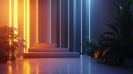 Business Growth Chart with Dynamic Lighting and Data Effects