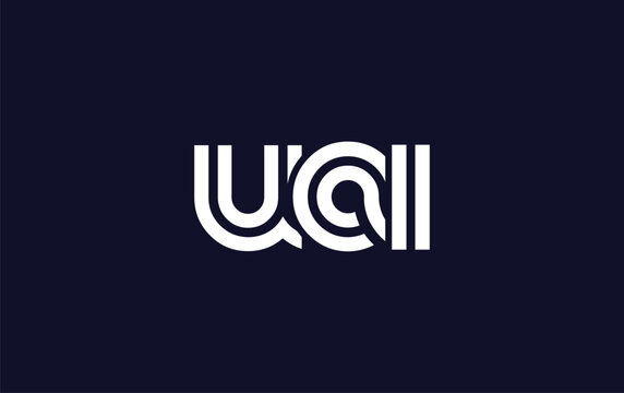 UAI Creative Unique Modern Letter Logo Design. Stylized logo featuring a unique letter design, presenting abstract minimalist aesthetics and modern appeal.
