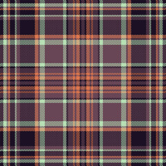 Elegant muted plaid pattern in shades of purple, orange, and mint green.  Perfect for textile designs, fall fashion, or creating a cozy autumnal mood.